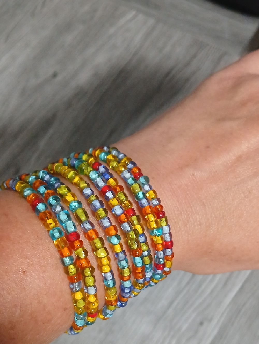 Multicolor Bead Wrap Bracelet - Easy Fit